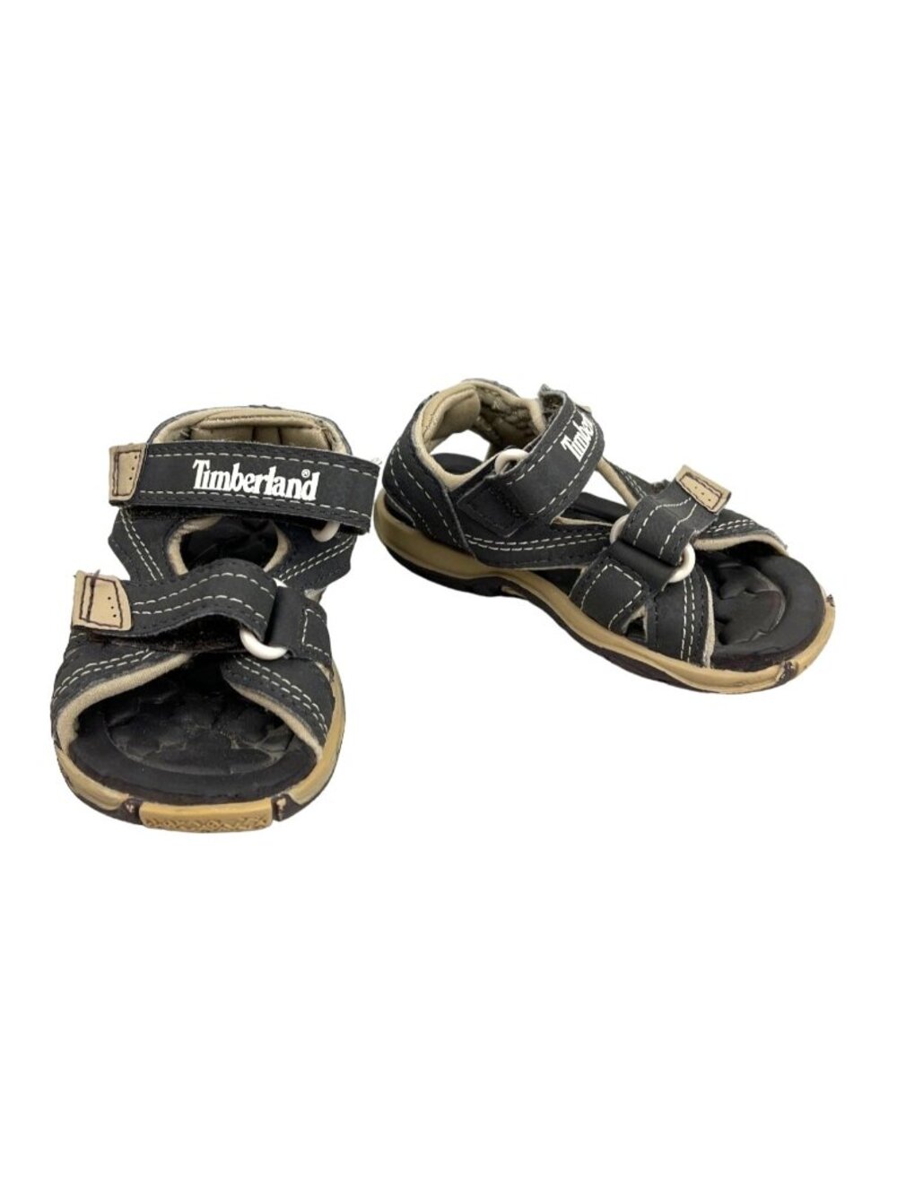 Timberland Toddler Black & Tan Sandals Size 5 Mad River 2-strap VGUC